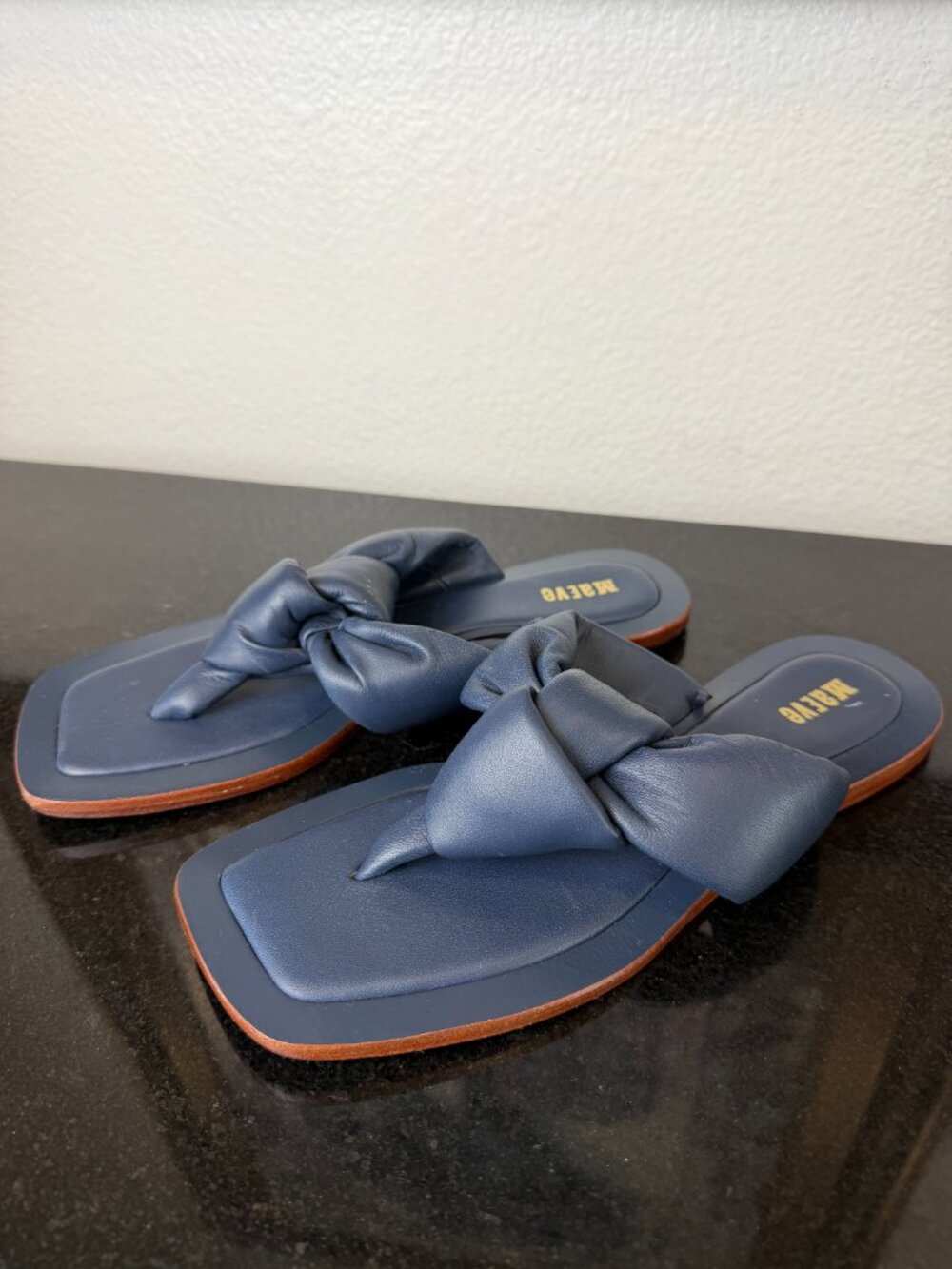 Anthropologie Maeve Blue Puffy Knotted Sandals Size 6M - Picture 4 of 8